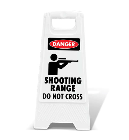 White A - Frame - Danger Shooting Range Do Not Cross - New Signs