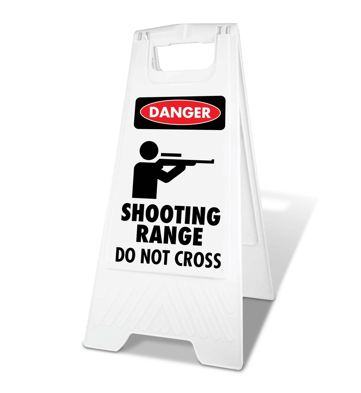White A - Frame - Danger Shooting Range Do Not Cross - New Signs