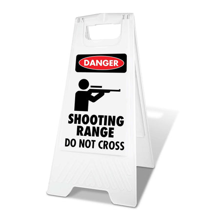 White A - Frame - Danger Shooting Range Do Not Cross - New Signs