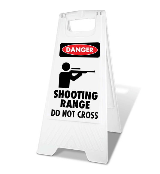 White A - Frame - Danger Shooting Range Do Not Cross - New Signs