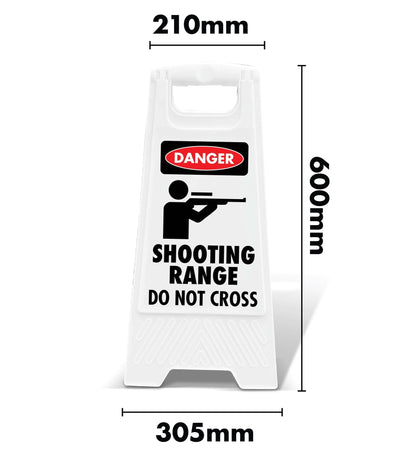 White A - Frame - Danger Shooting Range Do Not Cross - New Signs