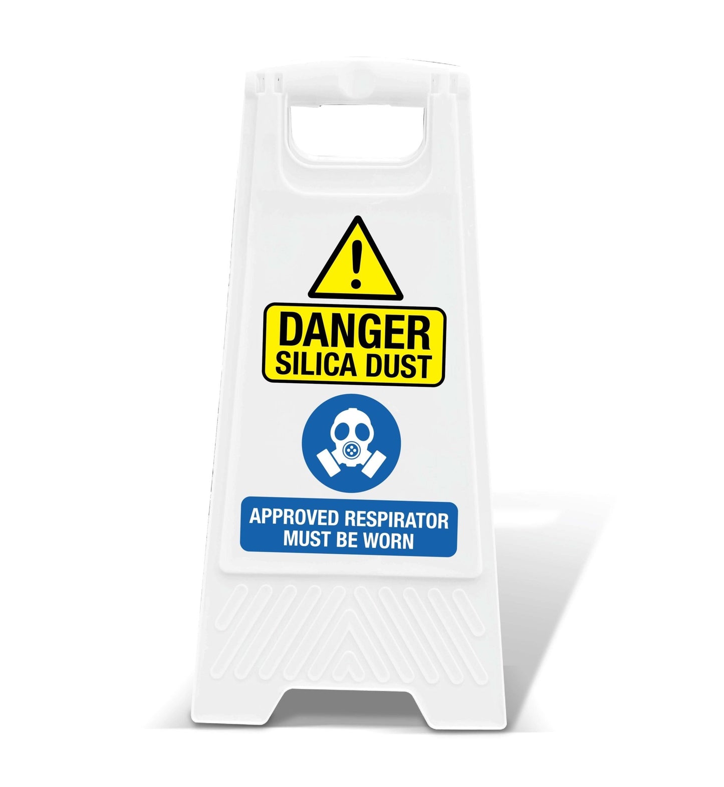 White A - Frame - Danger Silica Dust Approved Respirator - New Signs