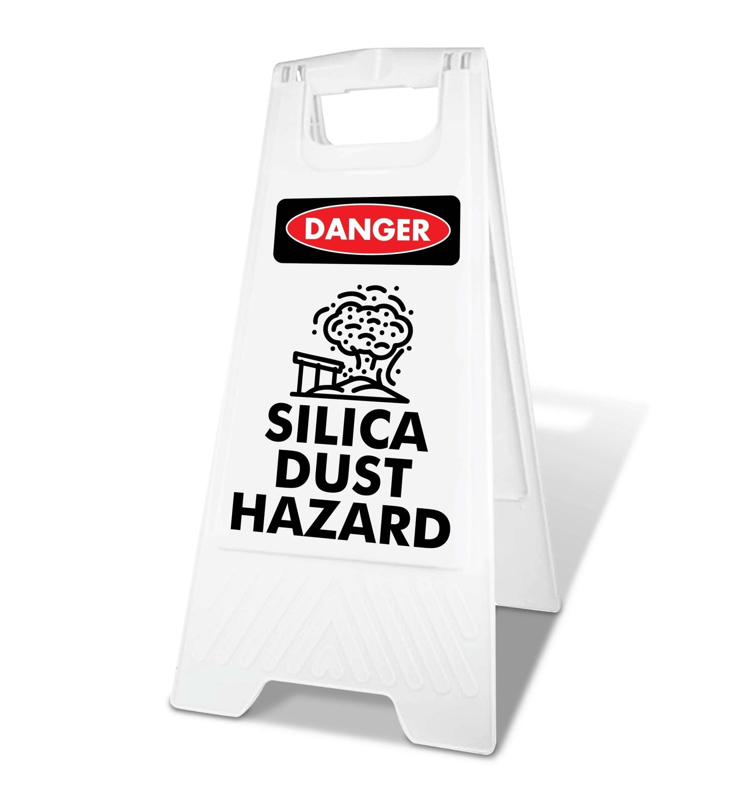 White A - Frame - Danger Silica Dust Hazard - New Signs
