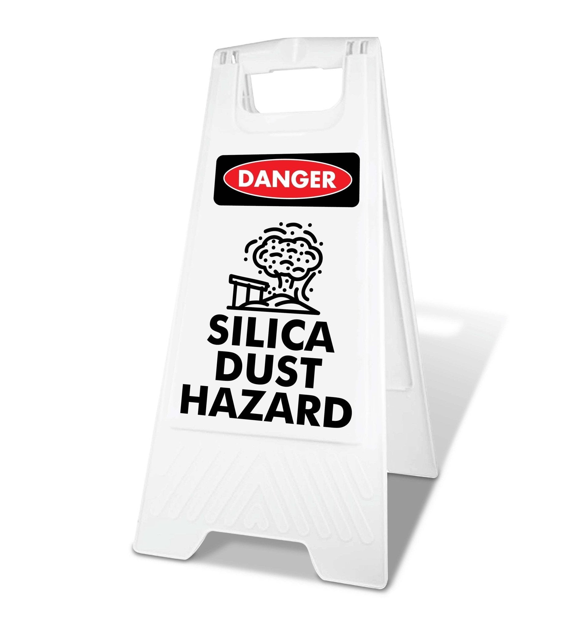 White A - Frame - Danger Silica Dust Hazard - New Signs