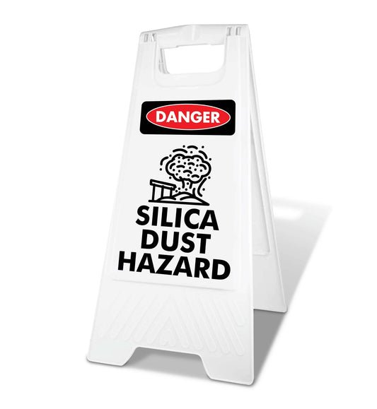 White A - Frame - Danger Silica Dust Hazard - New Signs