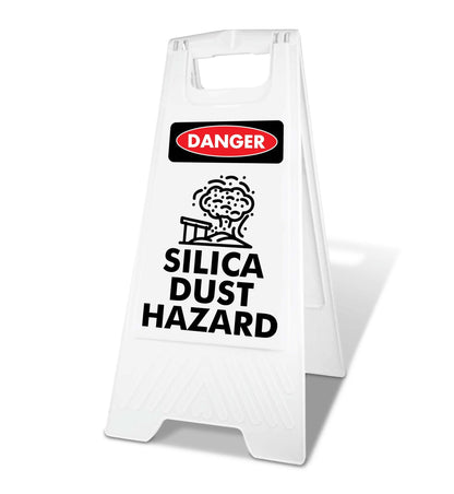 White A - Frame - Danger Silica Dust Hazard - New Signs