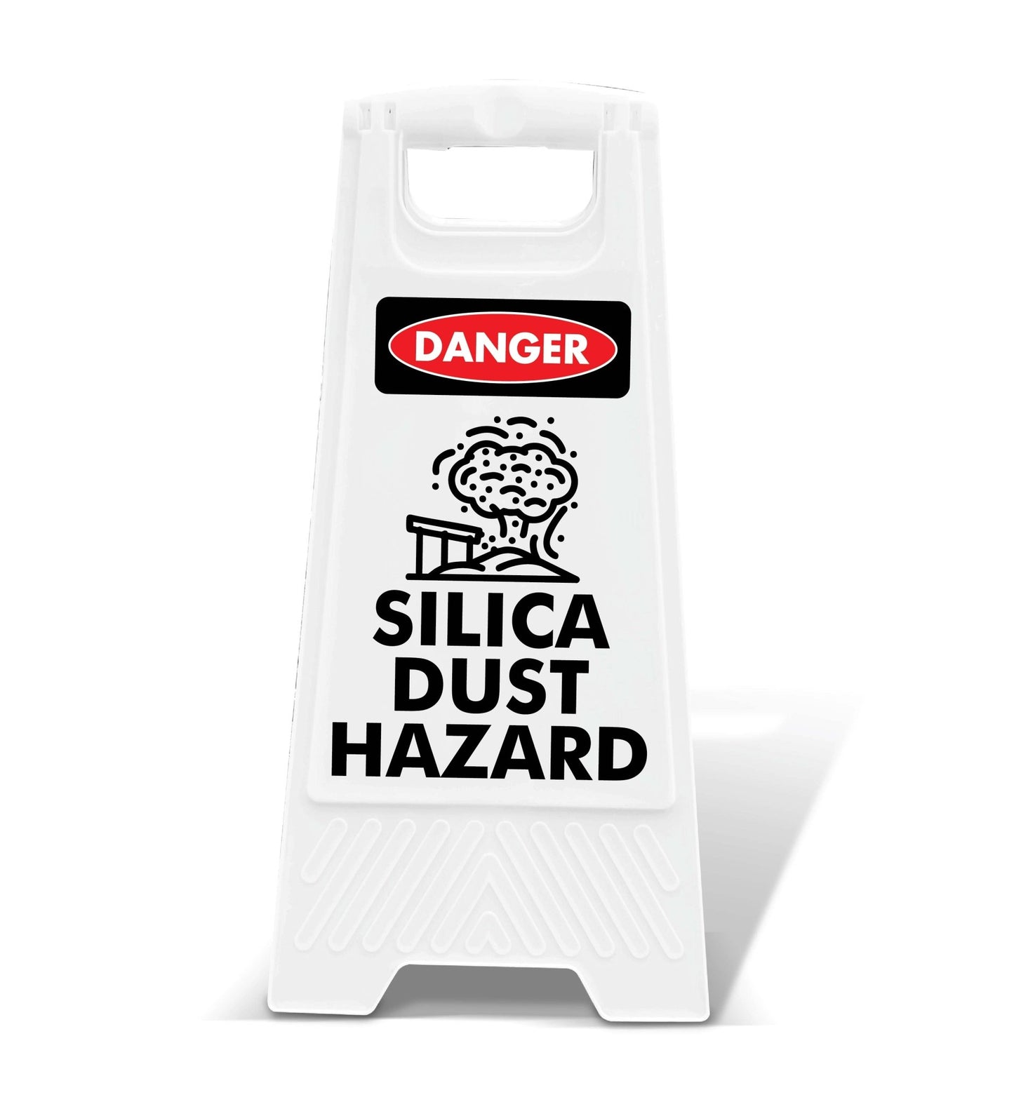 White A - Frame - Danger Silica Dust Hazard - New Signs