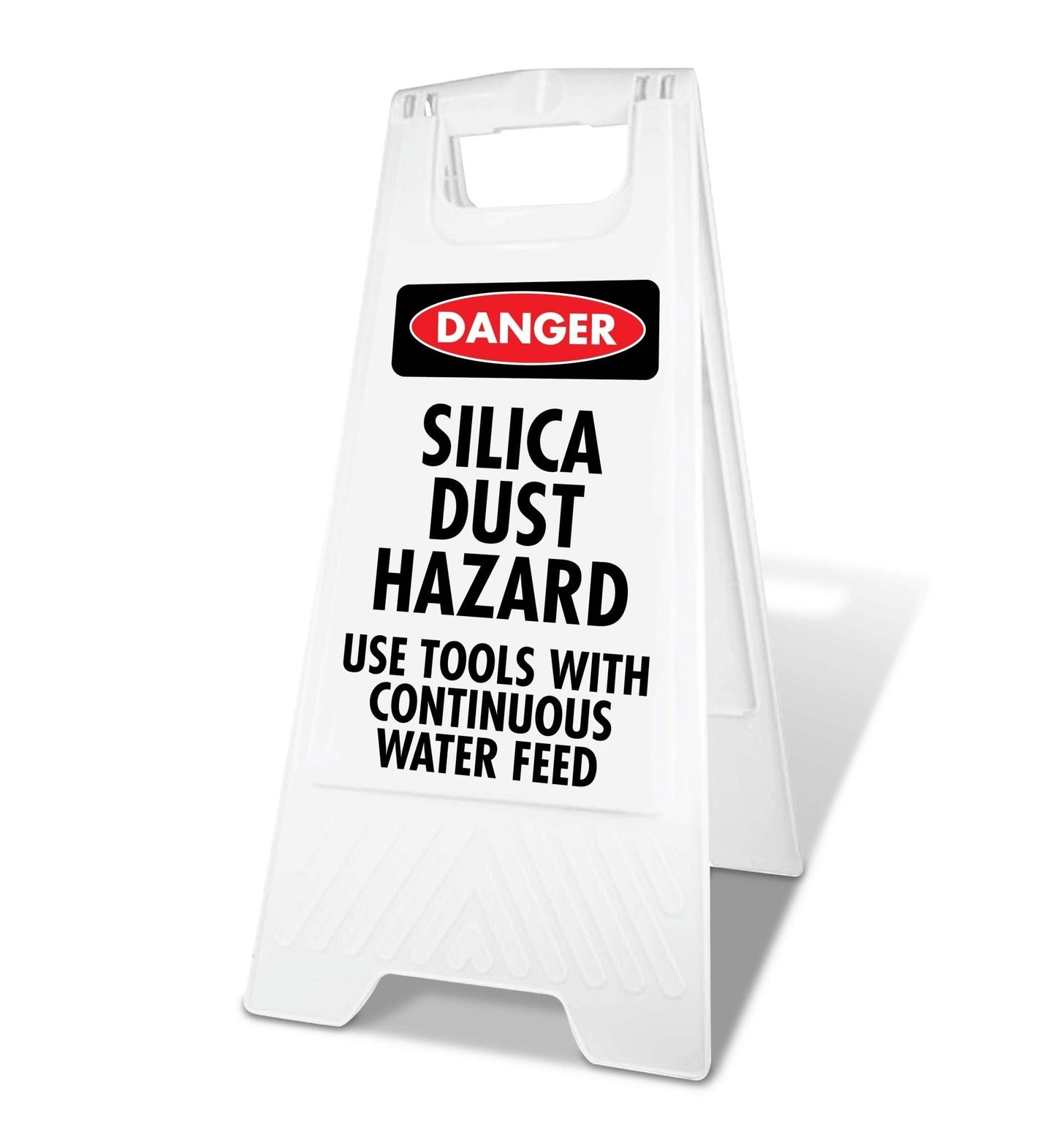 White A - Frame - Danger Silica Dust Hazard Use Tools - New Signs