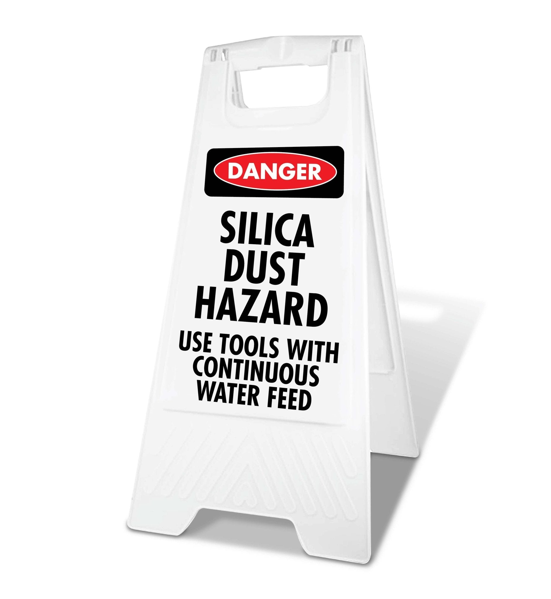 White A - Frame - Danger Silica Dust Hazard Use Tools - New Signs