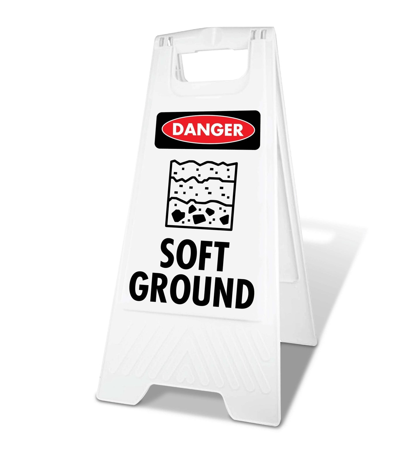 White A - Frame - Danger Soft Ground - New Signs