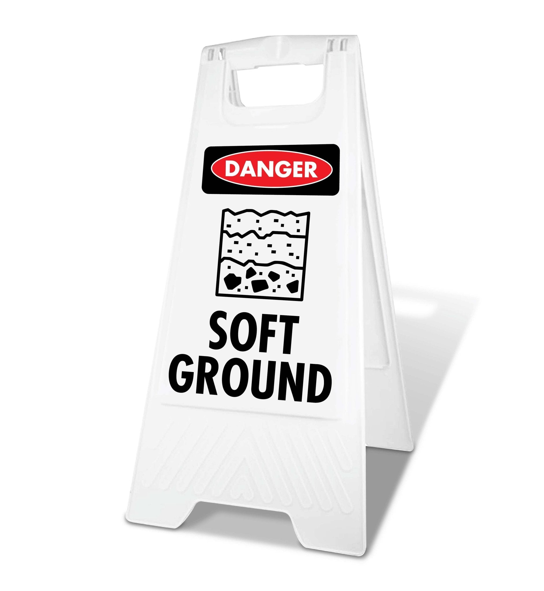 White A - Frame - Danger Soft Ground - New Signs