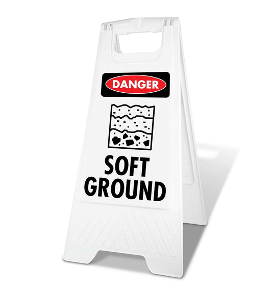 White A - Frame - Danger Soft Ground - New Signs