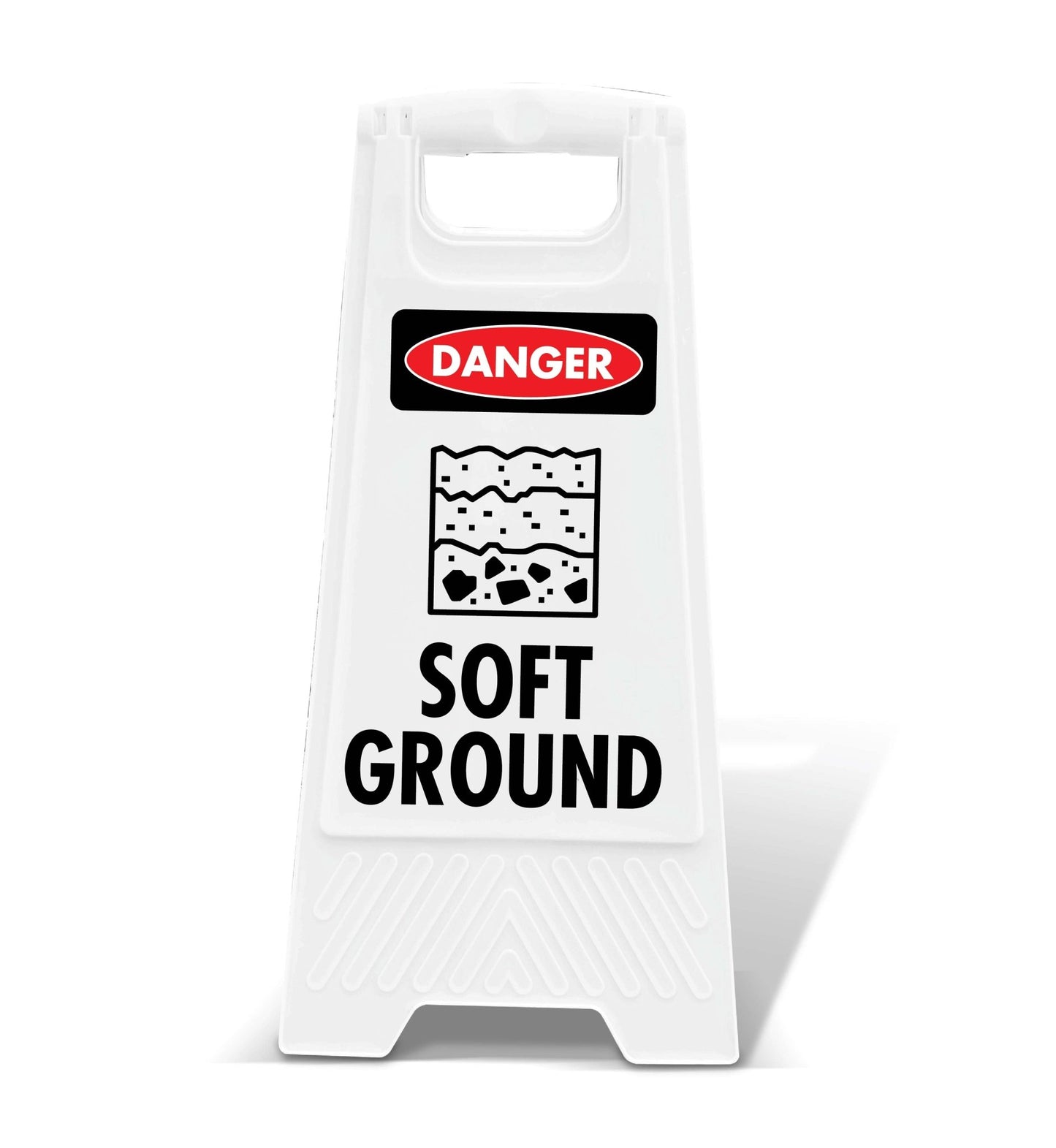 White A - Frame - Danger Soft Ground - New Signs