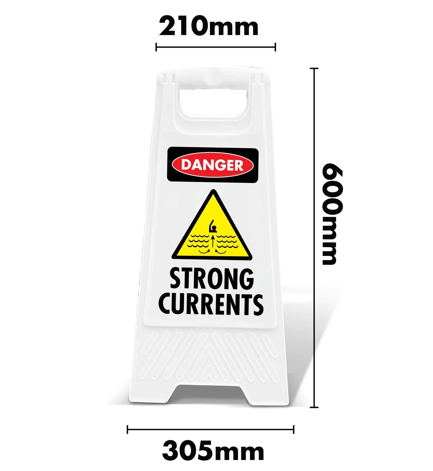 White A - Frame - Danger Strong Currents - New Signs