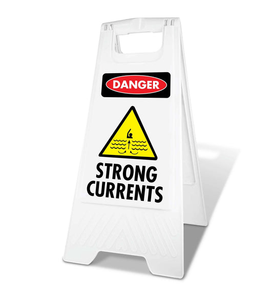 White A - Frame - Danger Strong Currents - New Signs