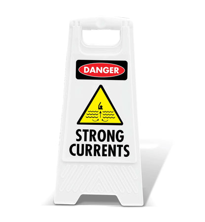 White A - Frame - Danger Strong Currents - New Signs