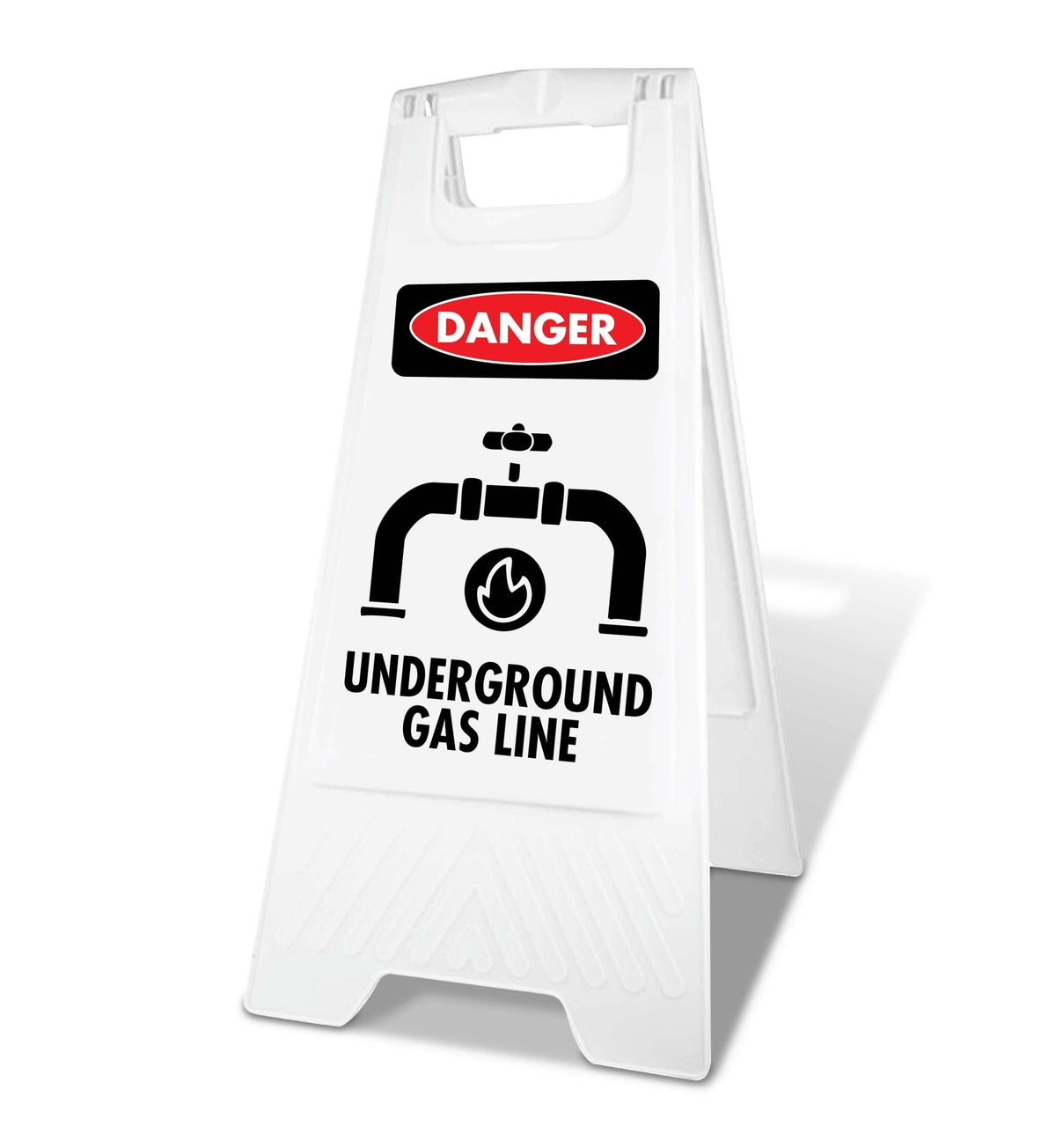 Building Gas Line Signage White A-Frame - Danger Underground Gas Line – New Signs