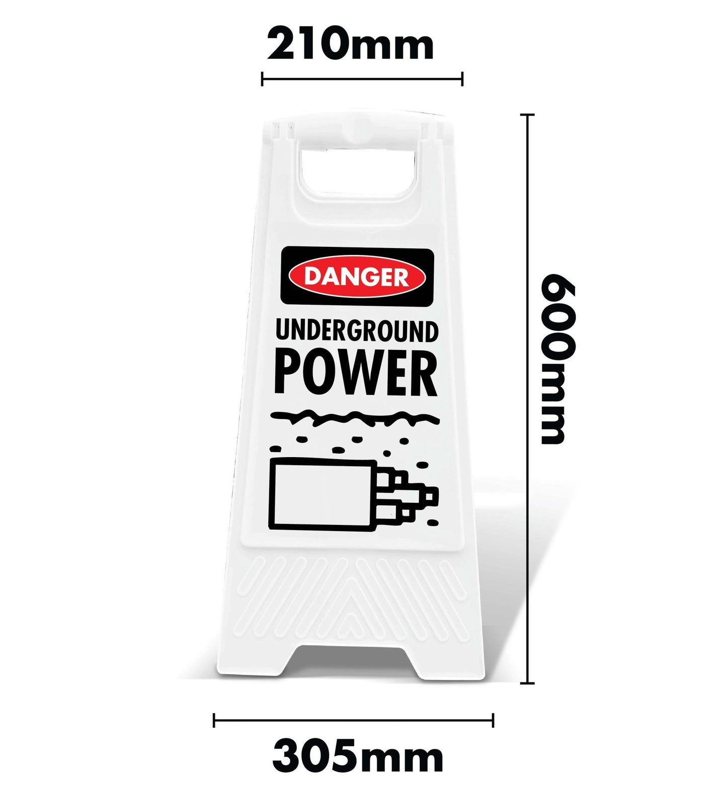 White A - Frame - Danger Underground Power - New Signs