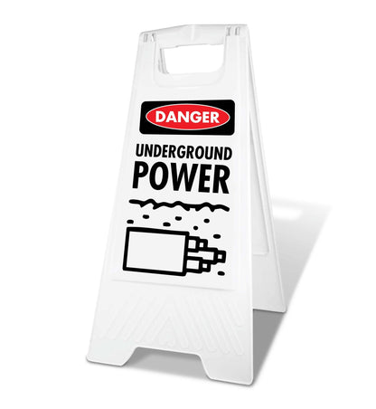 White A - Frame - Danger Underground Power - New Signs
