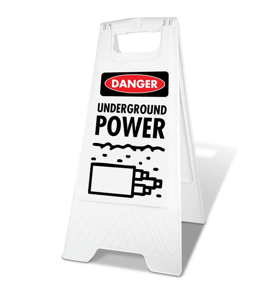 White A - Frame - Danger Underground Power - New Signs