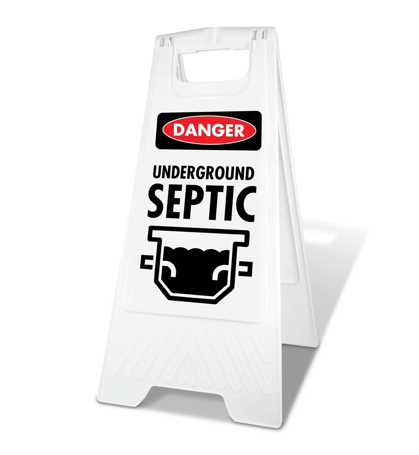 White A - Frame - Danger Underground Septic - New Signs