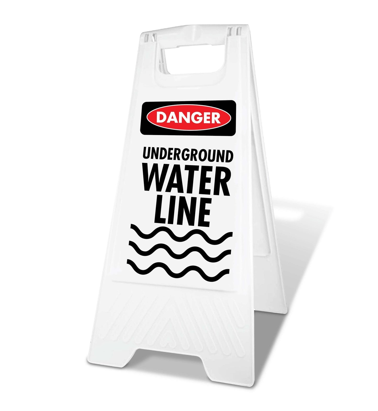 White A - Frame - Danger Underground Water Line - New Signs