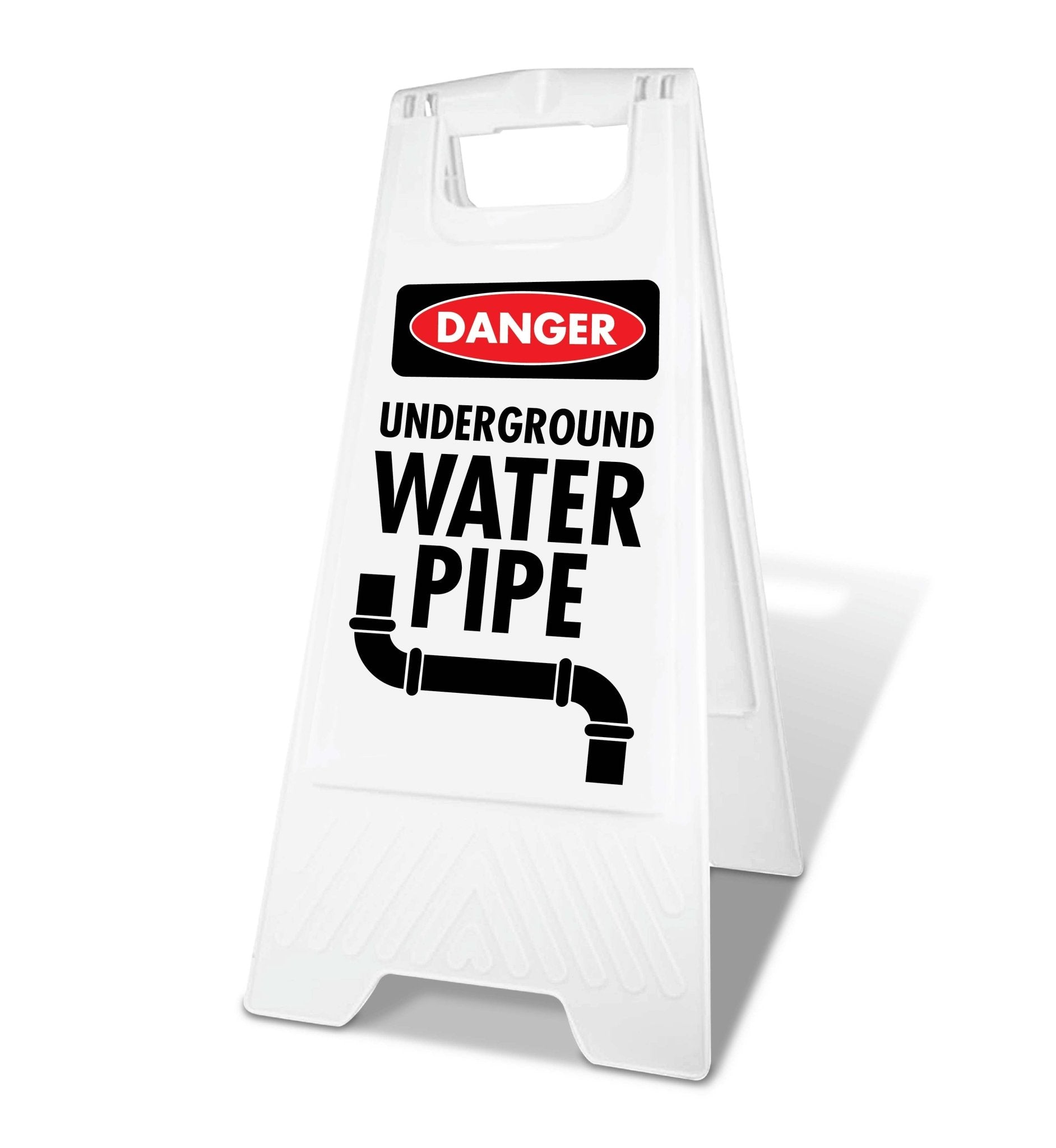 White A-Frame - Danger Underground Water Pipe – New Signs