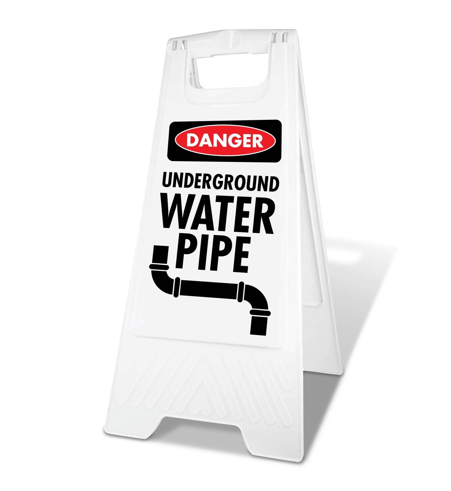 White A - Frame - Danger Underground Water Pipe - New Signs