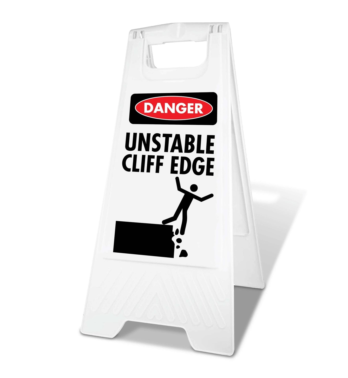 White A - Frame - Danger Unstable Cliff Edge - New Signs