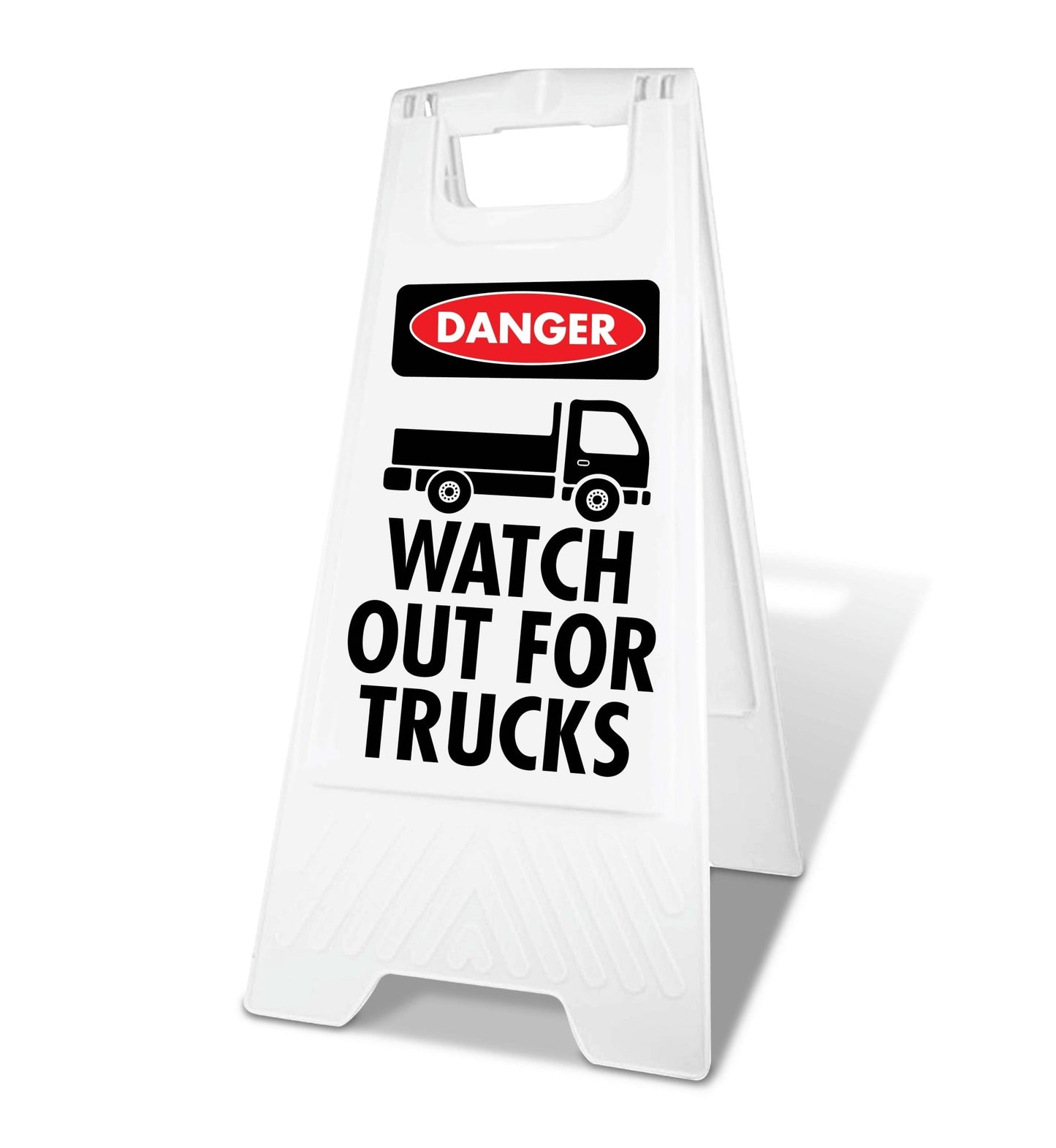 White A - Frame - Danger Watch Out For Trucks - New Signs