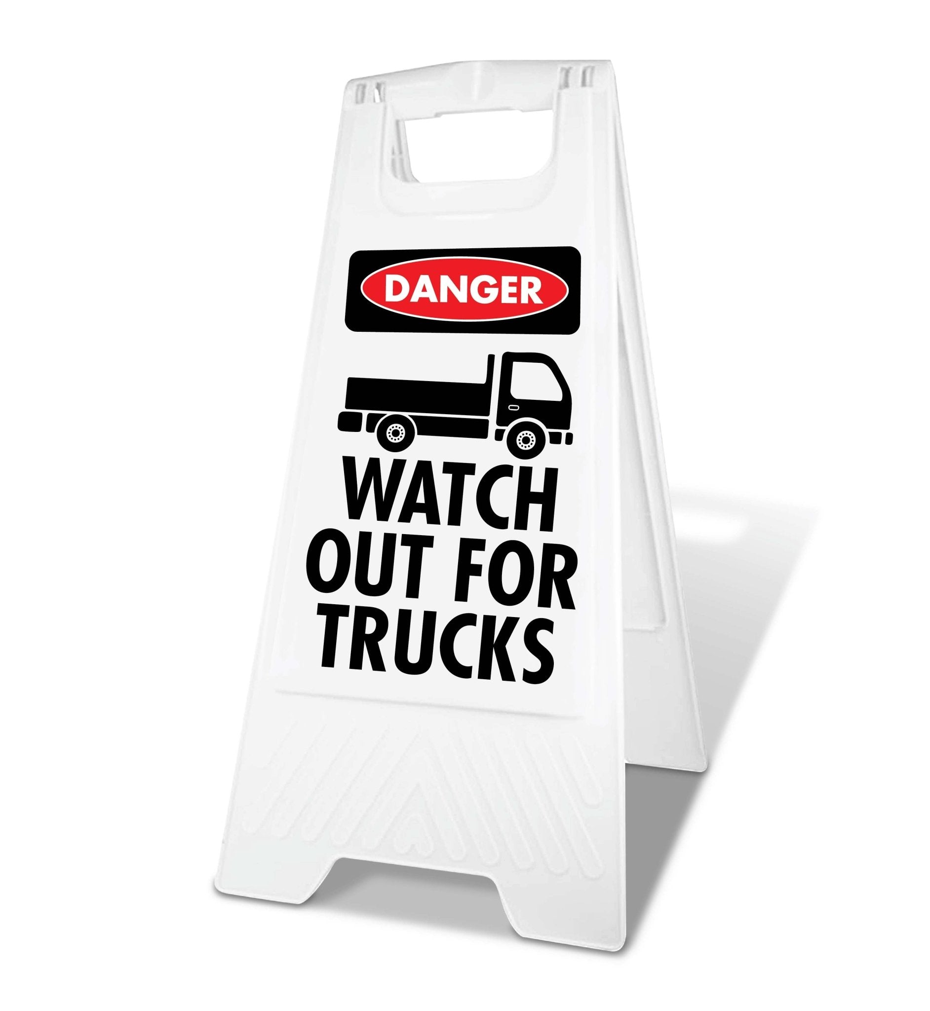 White A - Frame - Danger Watch Out For Trucks - New Signs