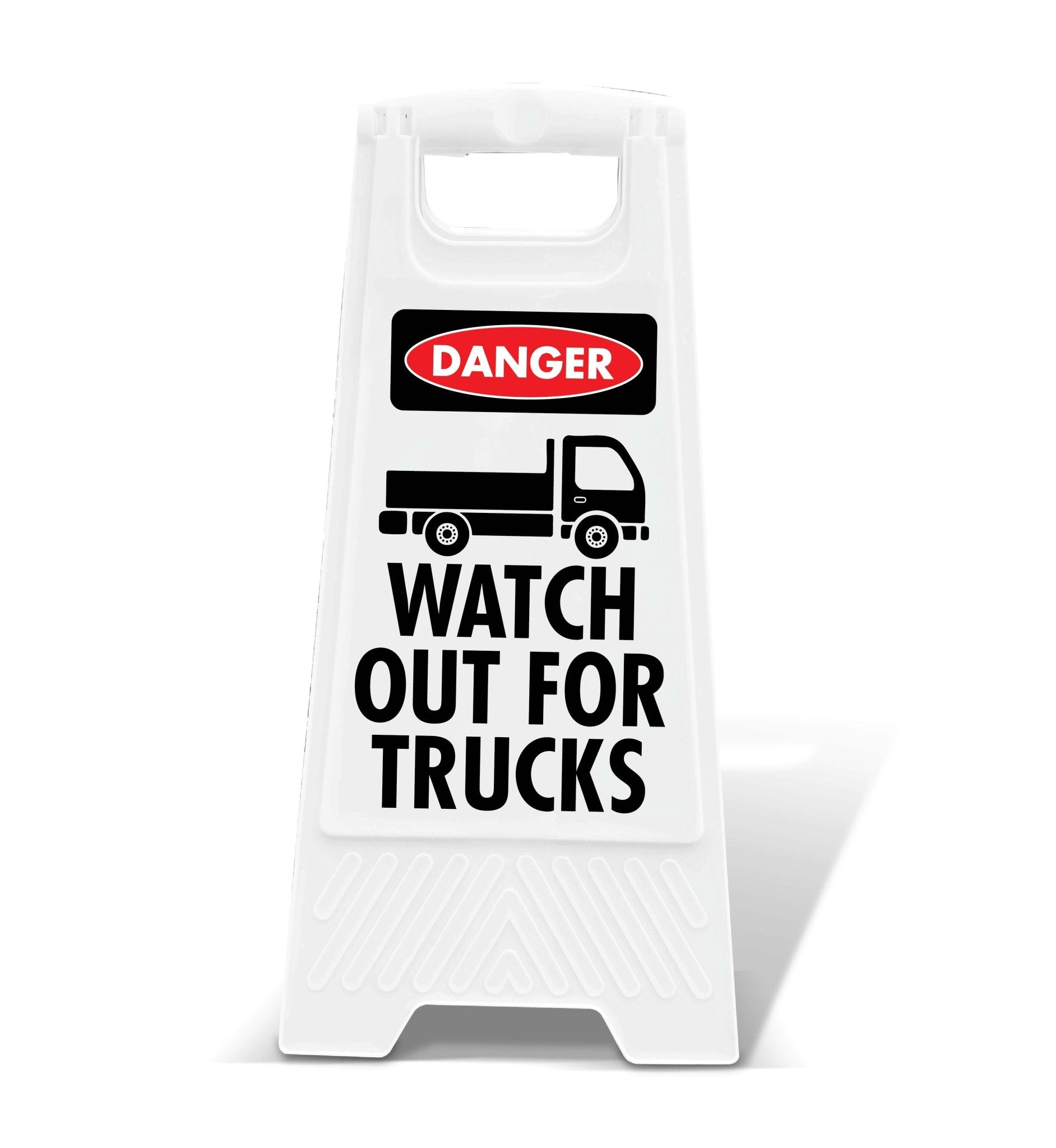 White A - Frame - Danger Watch Out For Trucks - New Signs