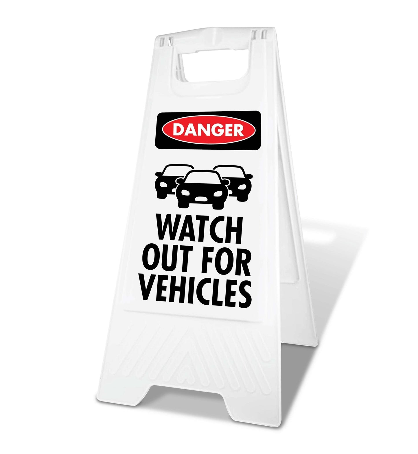 White A - Frame - Danger Watch Out For Vehicles - New Signs