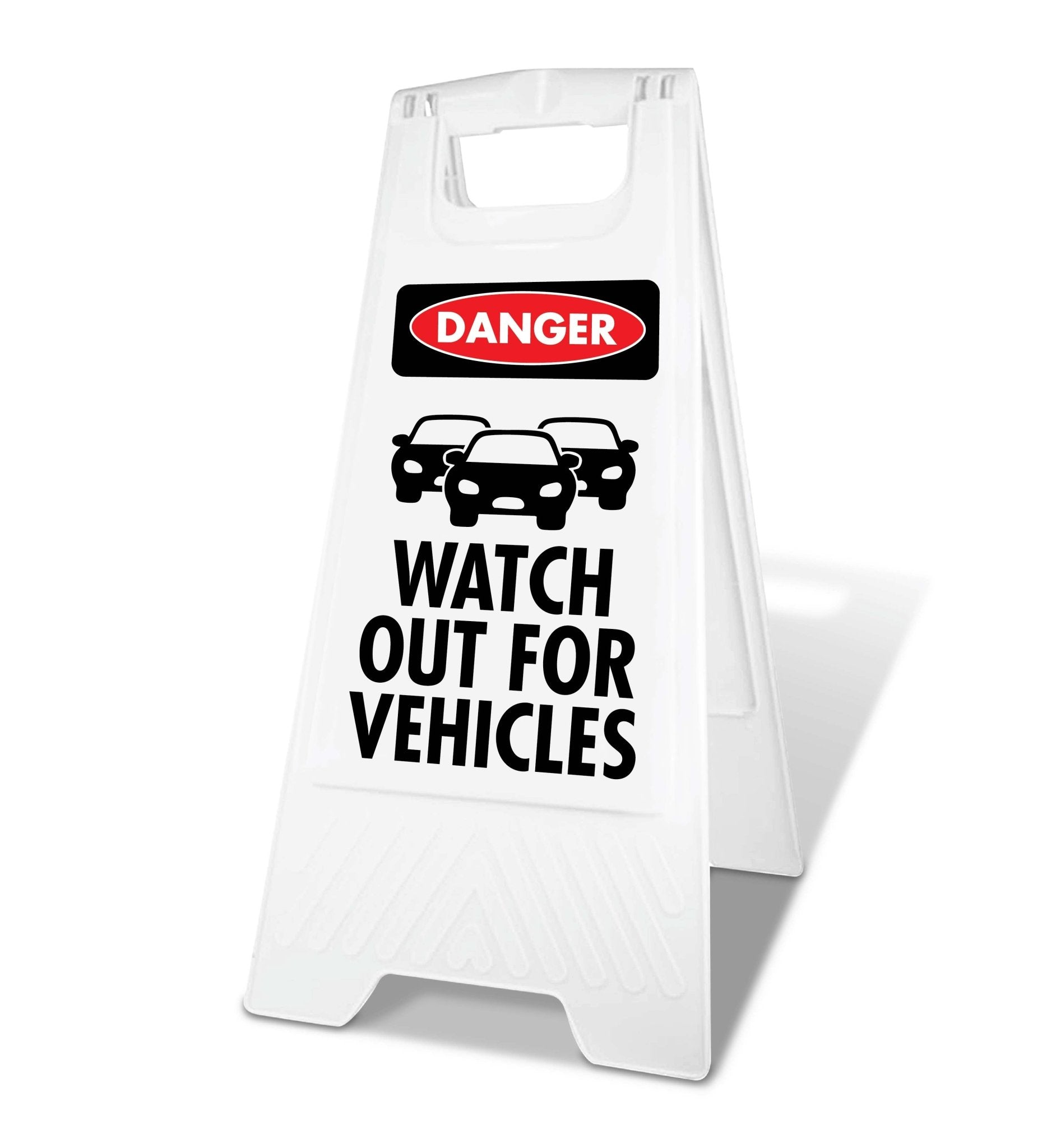 White A - Frame - Danger Watch Out For Vehicles - New Signs