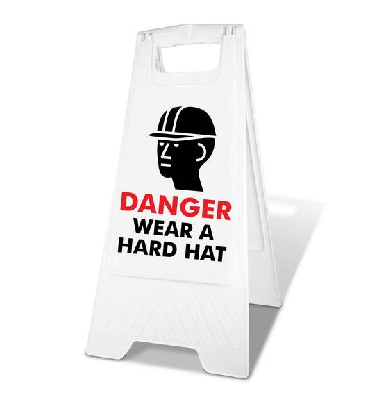 White A - Frame - Danger Wear A Hard Hat - New Signs