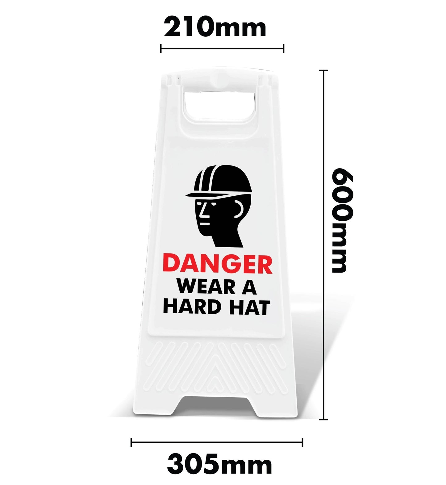White A - Frame - Danger Wear A Hard Hat - New Signs