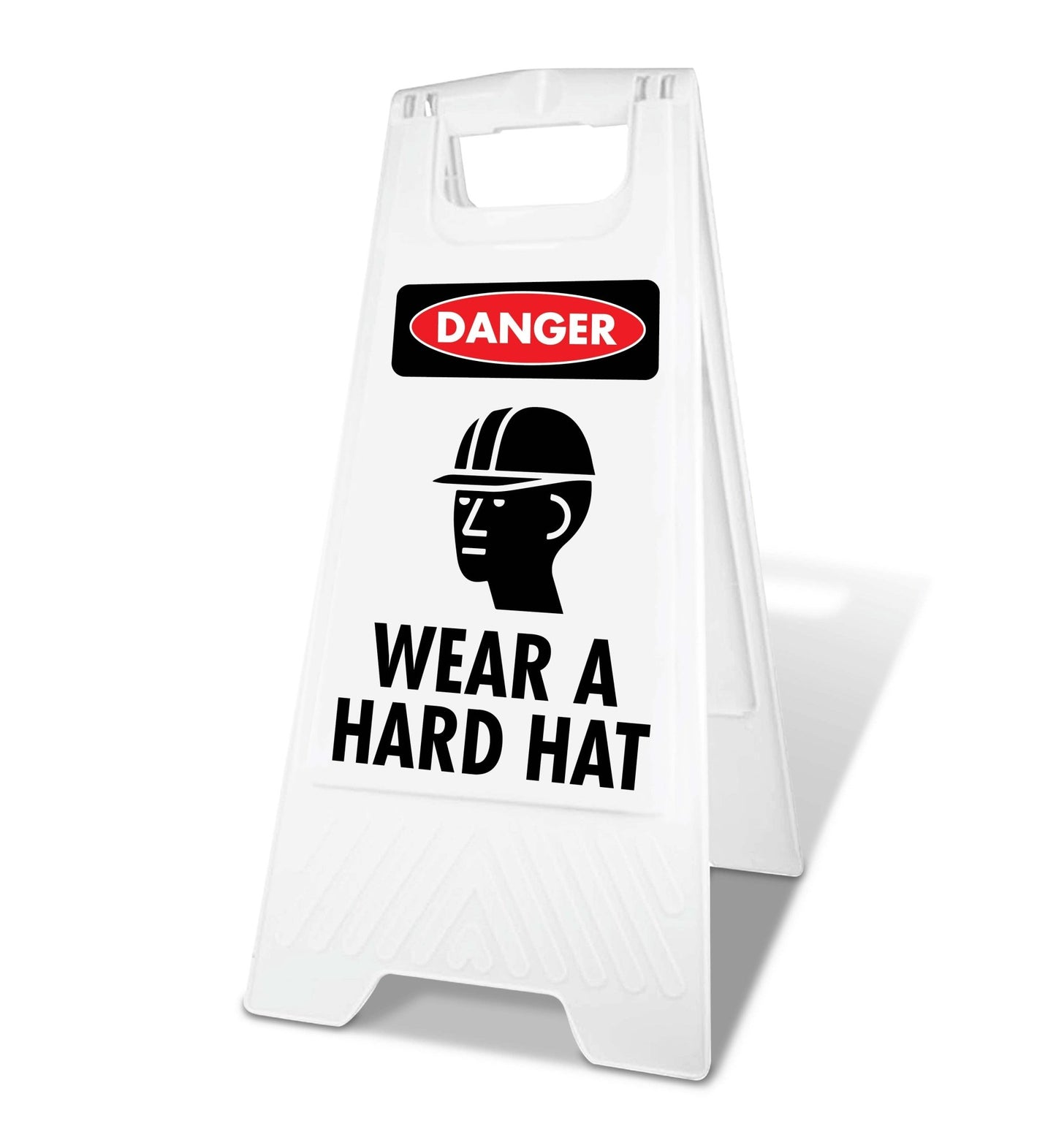 White A - Frame - Danger Wear A Hard Hat - New Signs