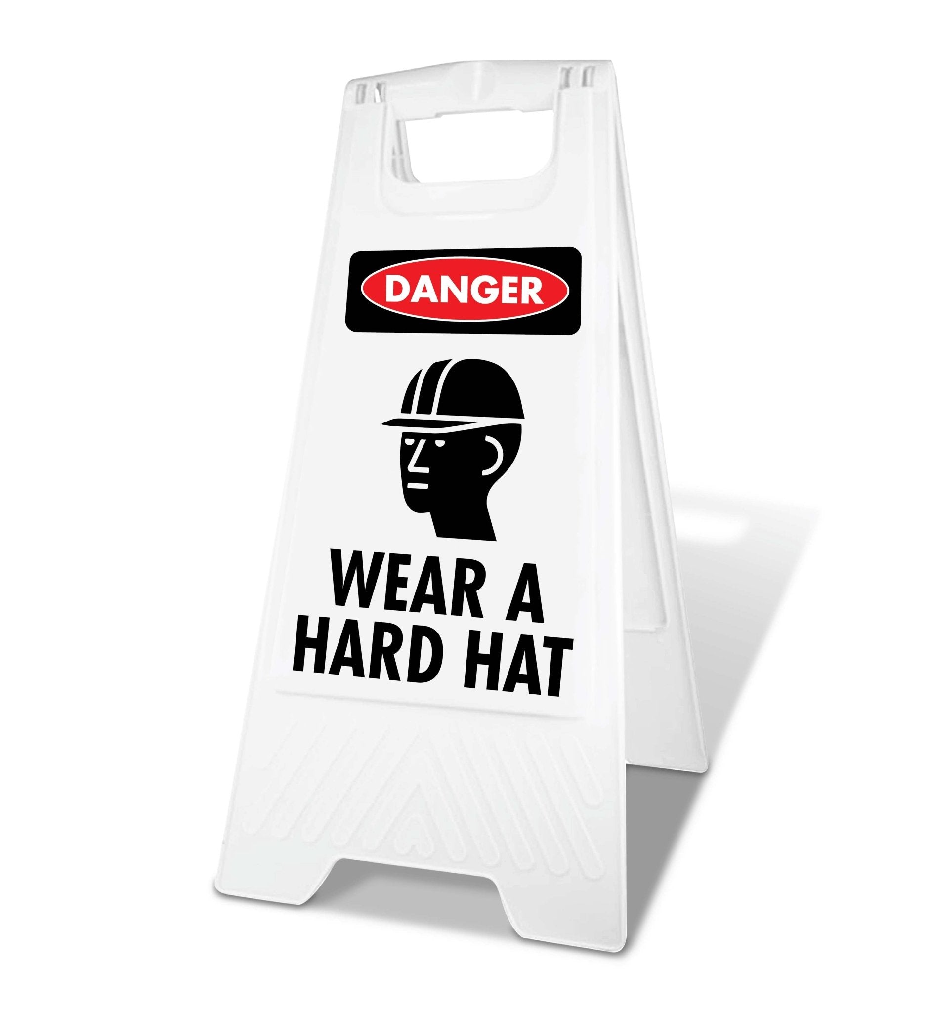 White A - Frame - Danger Wear A Hard Hat - New Signs