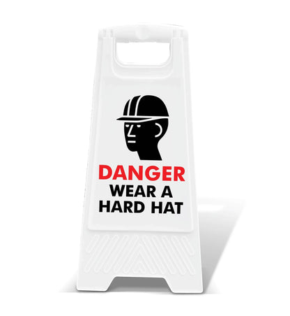 White A - Frame - Danger Wear A Hard Hat - New Signs
