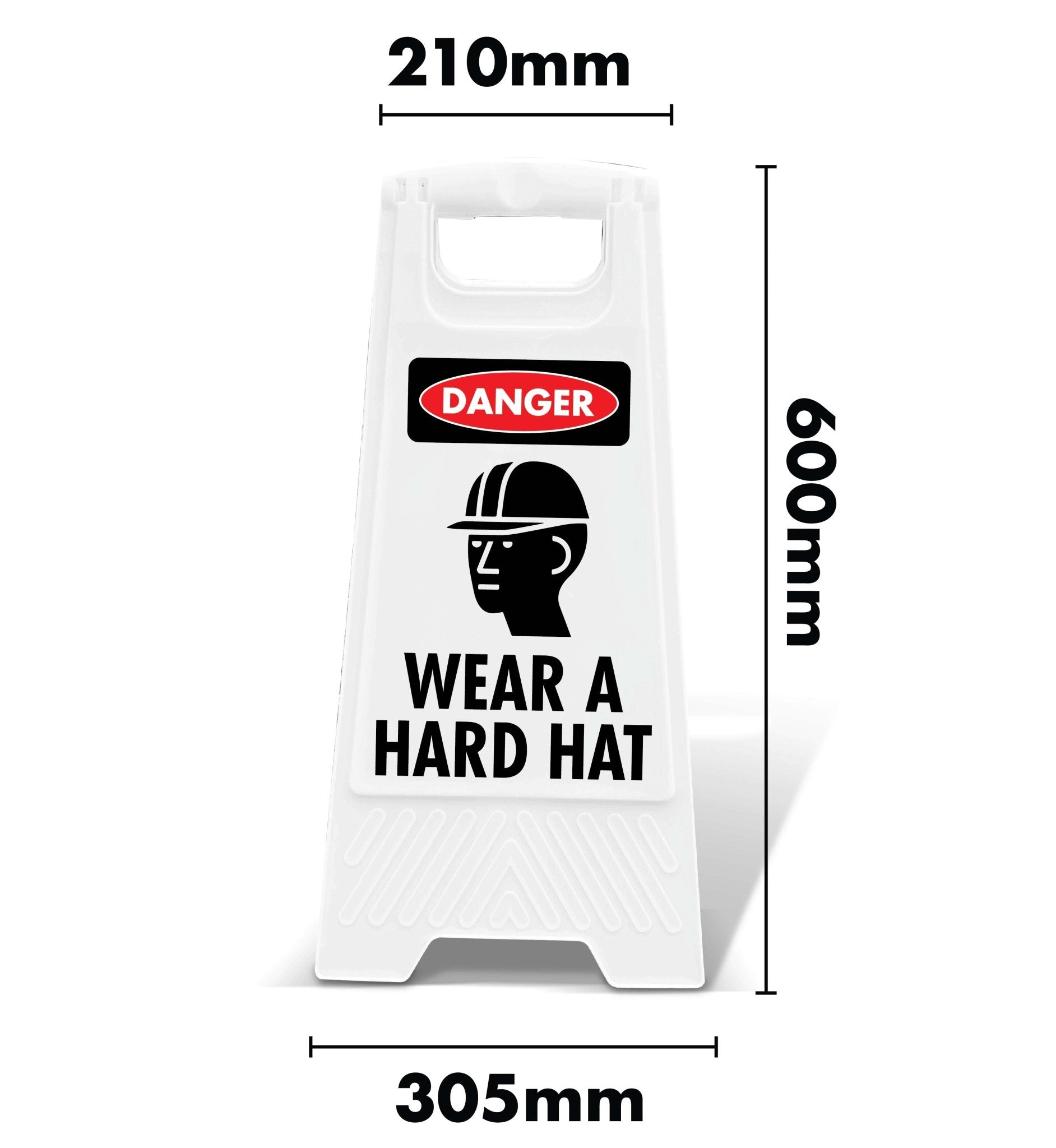 White A - Frame - Danger Wear A Hard Hat - New Signs