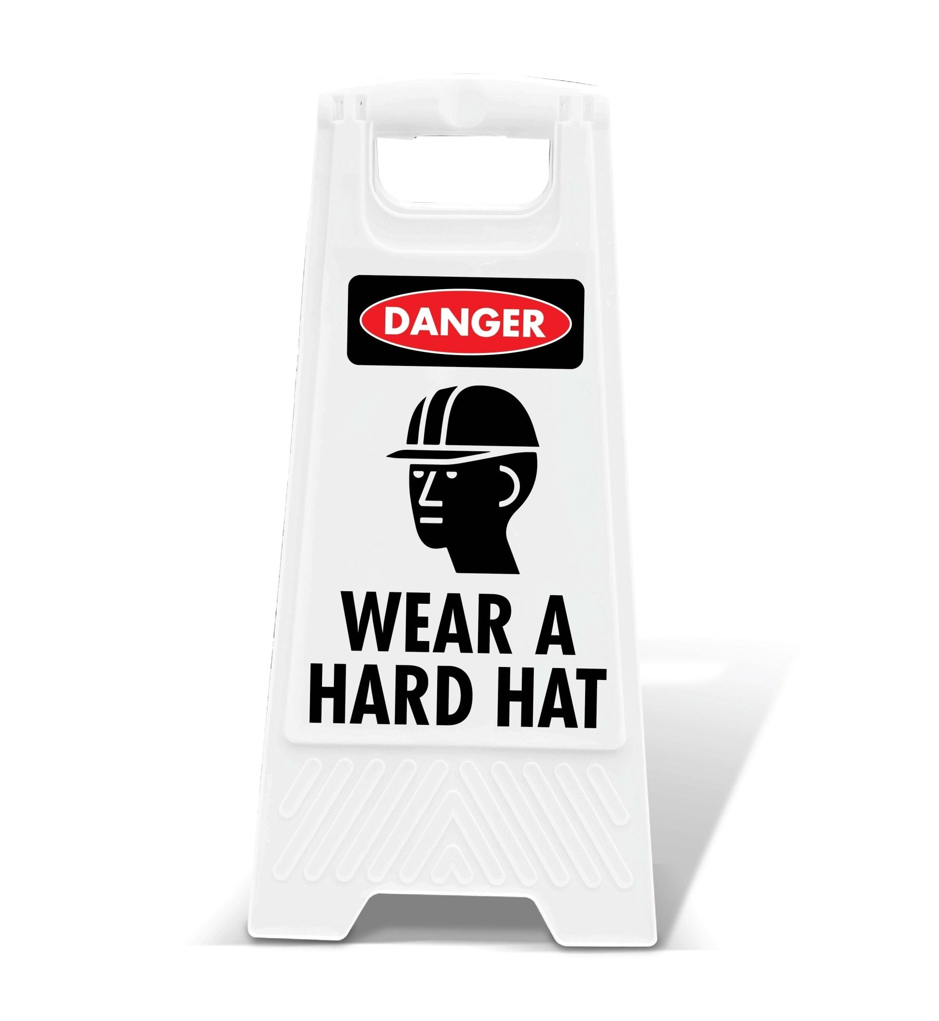 White A - Frame - Danger Wear A Hard Hat - New Signs