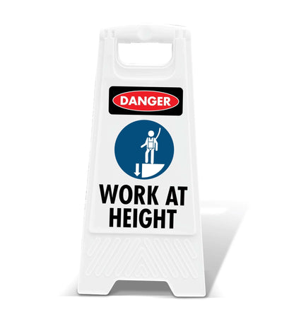 White A - Frame - Danger Work at Height - New Signs