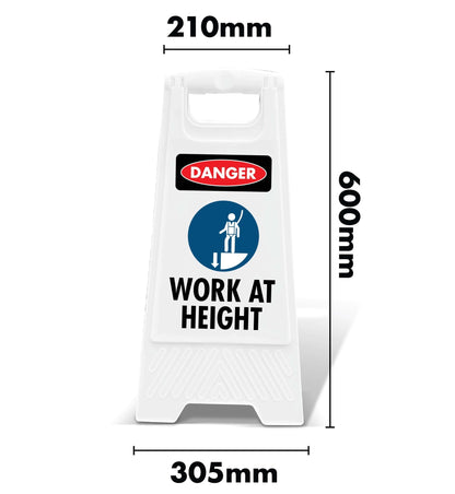 White A - Frame - Danger Work at Height - New Signs