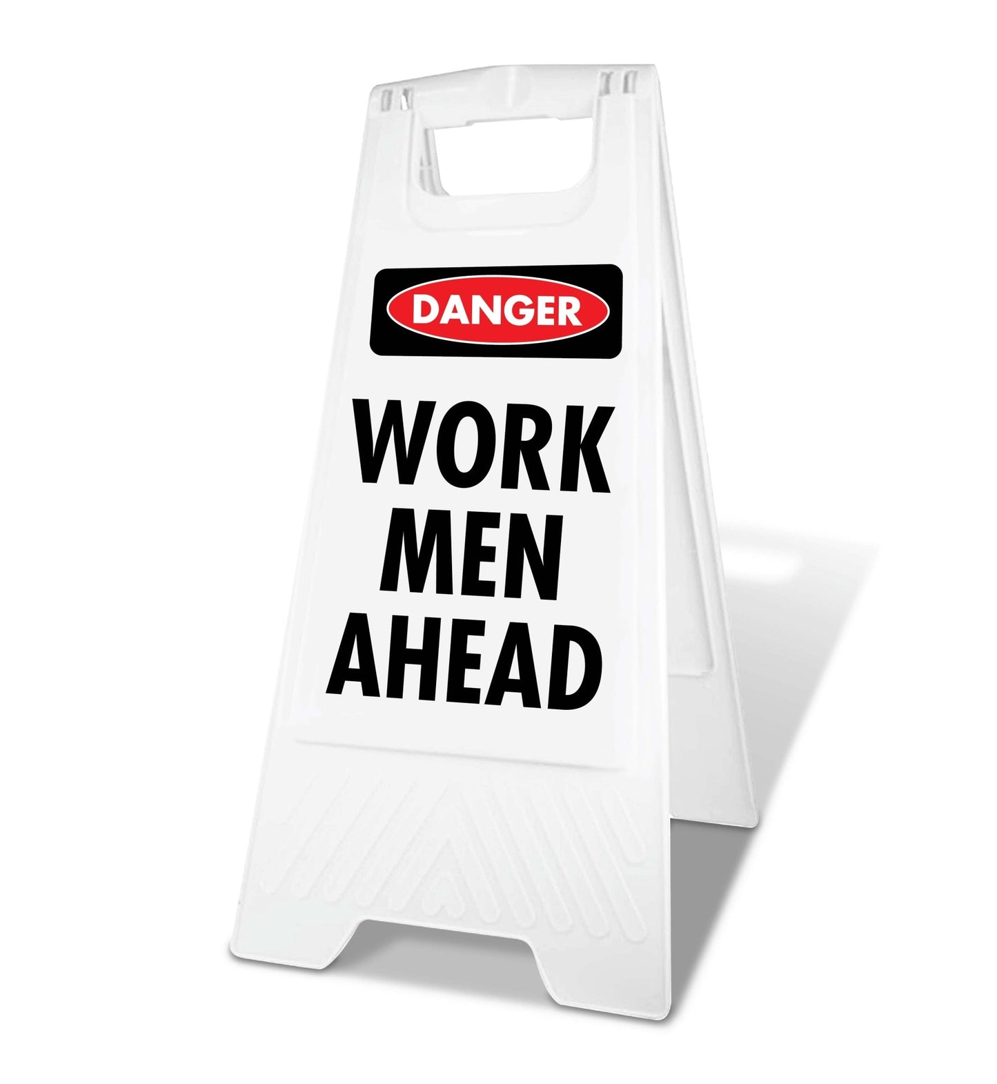 White A - Frame - Danger Work Men Ahead - New Signs
