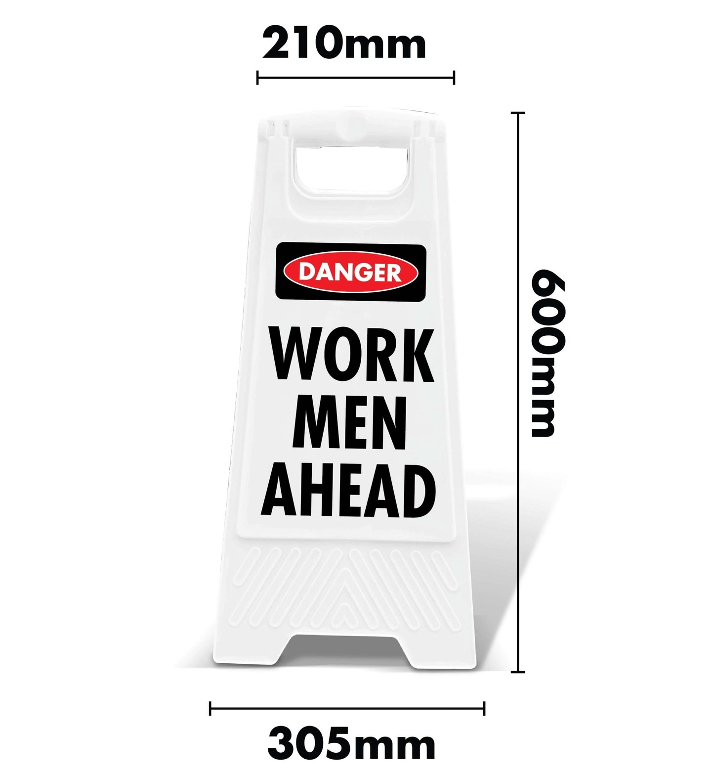 White A - Frame - Danger Work Men Ahead - New Signs