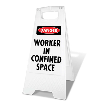 White A - Frame - Danger Worker In Confined Space - New Signs