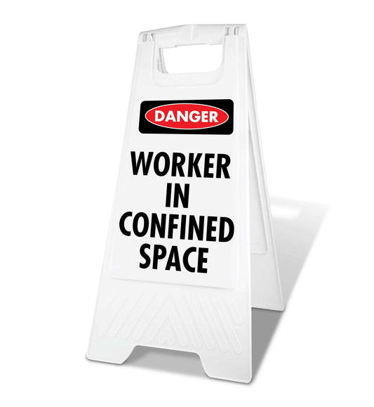 White A - Frame - Danger Worker In Confined Space - New Signs
