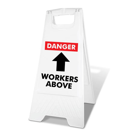 White A - Frame - Danger Workers Above - New Signs