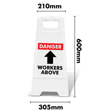 White A - Frame - Danger Workers Above - New Signs