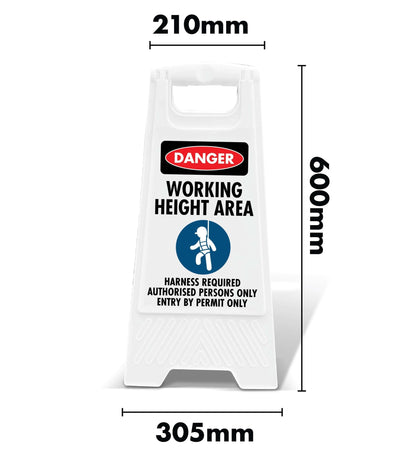 White A - Frame - Danger Working Height Area - New Signs
